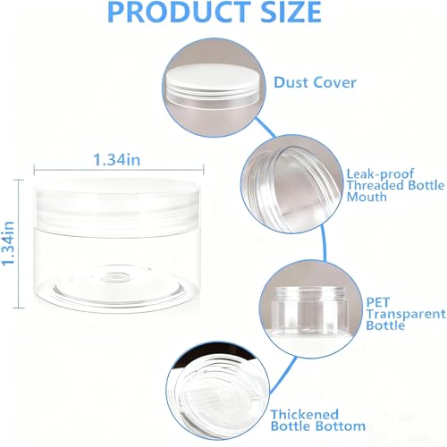 DTDNZKN 4-Pack 1 Oz Travel Containers for Creams Leak Proof Jars with Labels