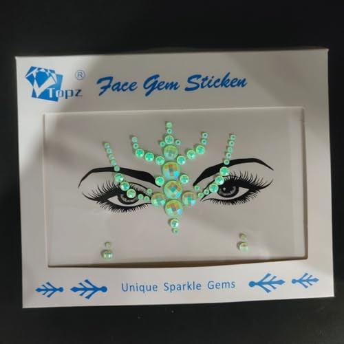 Topz Glow in the Dark Face Jewels Festival Makeup Self Adhesive Gems