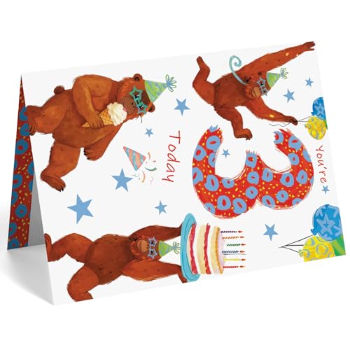 Missonemi 3rd Birthday Card for Boy - Double-Sided Greeting Card