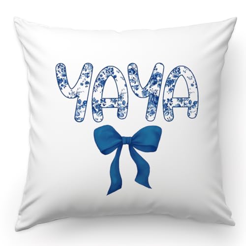 Yaya Mother's Day Pillow Covers 18x18 - Flannel Floral Decor