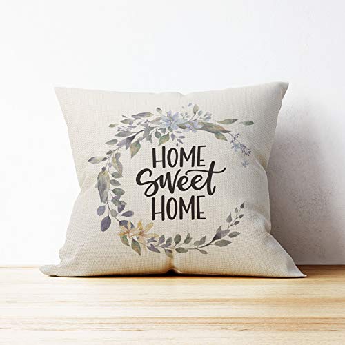 Mancheng-zi Home Sweet Home Pillow Cover 18x18, Color-1