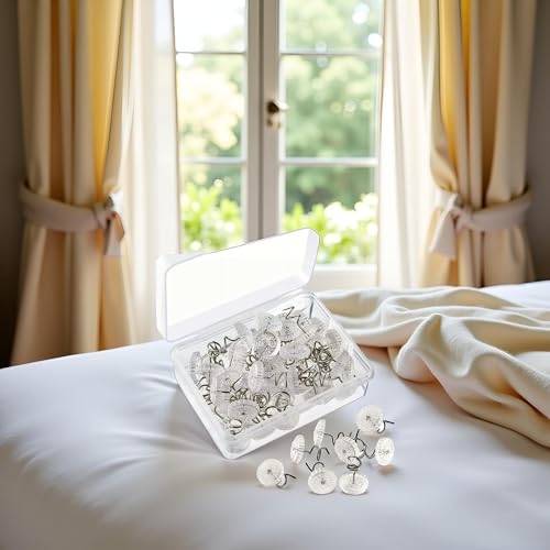 Clear Upholstery Twist Pins for Bedskirts and Slipcovers, 0.5 Inch