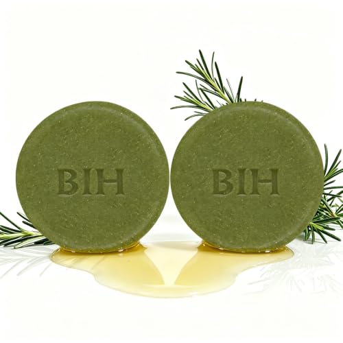 BIH Rosemary Oil Hair Growth Shampoo Bar - 2 Pack Clarifying Travel Bar