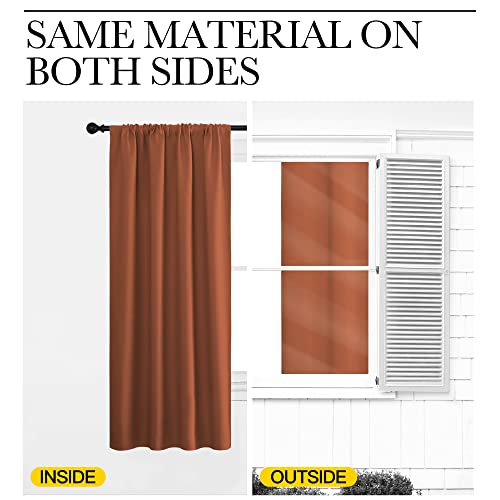 NICETOWN Thermal Insulated Blackout Curtains, Burnt Orange, 34"W x 63"L