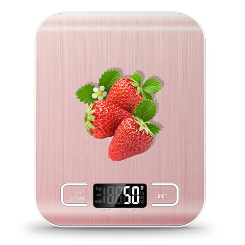 SOYOK Digital Food Scale - 11lb Capacity, Pink, Accurate to 1g