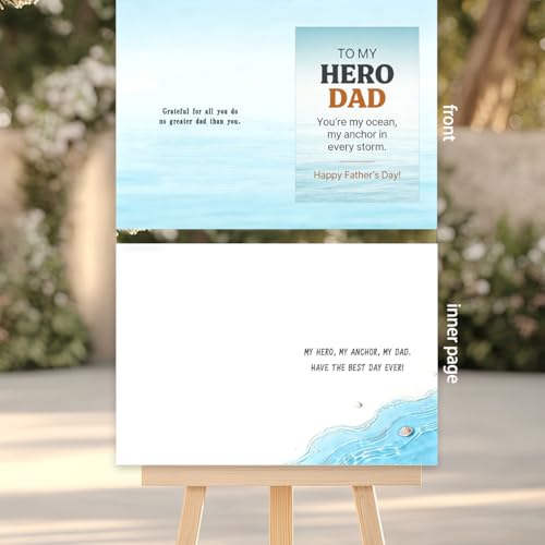 Hero Dad Father's Day Card - Nautical Ocean Anchor Greeting Card