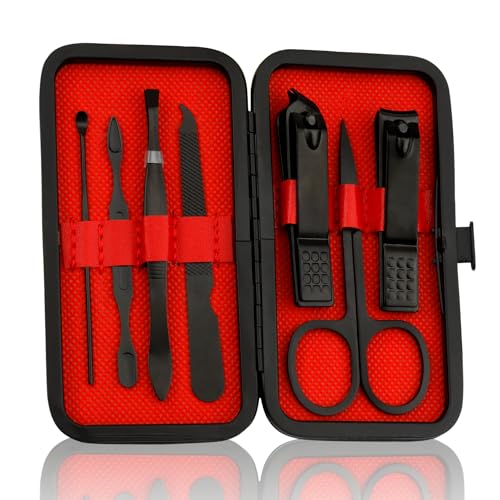 7-Piece Stainless Steel Manicure and Pedicure Kit Travel Nail Clipper Set