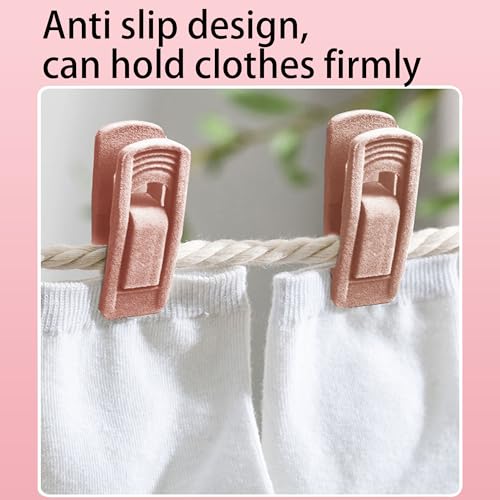 AUXBC Pink Velvet Hanger Clips - 20PCS Non-Slip Finger Clips for Clothes