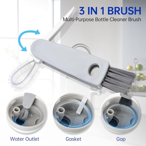 3 Pack Water Bottle Cleaner Brush Set - for Owala Cleaning Kit, Long Handle Silicone Bottle Brush Soft Touch No Scratch, Straw Cleaner Brush, 3 in 1 Multipurpose Cup Cleaner Kit for Owala Accessories