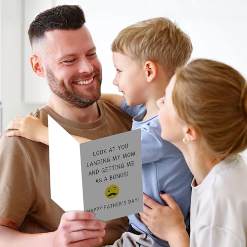 Funny Step Dad Father's Day Card with Premium Red Envelope