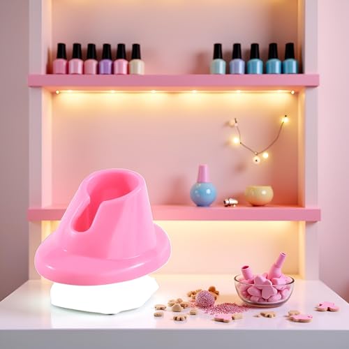 Pink Soft Rubber Nail Polish Bottle Holder and Stand for Manicure