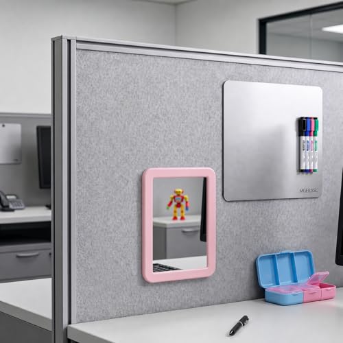 Magnetic Locker Mirror 5x7 Inch Pink Small Rectangular Mirror