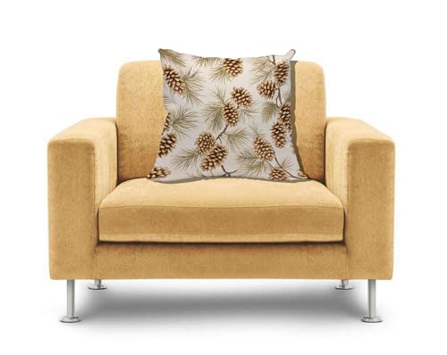IBILIU Pine Cones 18x18 Throw Pillow Cover - Cotton Linen Cushion