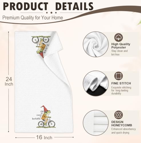 Funny Magical Frog Kitchen Towels 16x24 - Absorbent & Decorative
