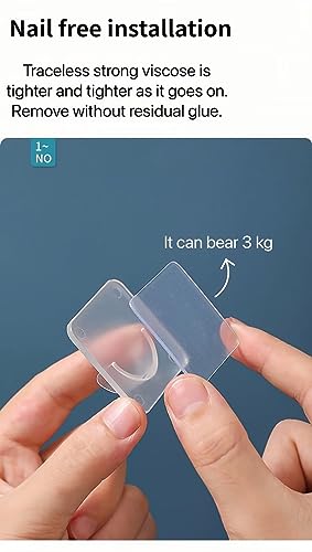 LADYMOON Adhesive Shower Curtain Rod Holder, 4 Pack Transparent Tension Bracket