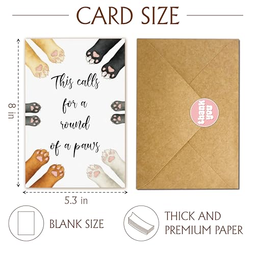 Graduation Cat Lover Card - Round of Paws Congrats with Envelope