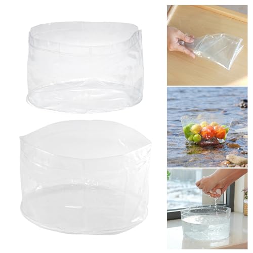 Portable Folding Water Bucket - Clear PVC for Camping & Fishing