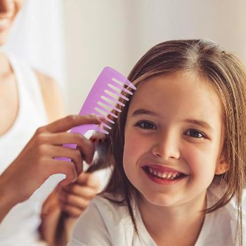 Denlydom Mini Wide Tooth Pocket Comb - Clear Purple Travel Hair Detangler