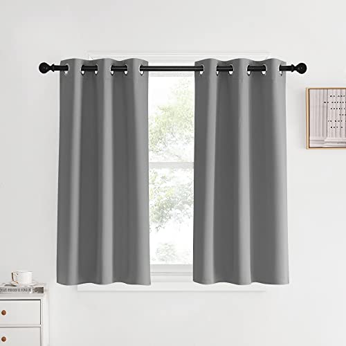 NICETOWN Blackout Curtains 34"x40" - Silver Grey Thermal Grommet Drapes