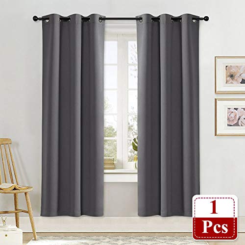 NICETOWN Thermal Insulated Blackout Curtain Panel - Grey, 42"W x 72"L