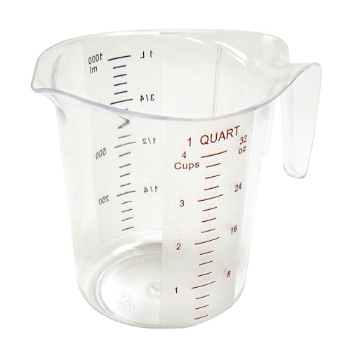 Winco 1-Quart Polycarbonate Measuring Cup - Durable Clear Liquid/Dry Measure