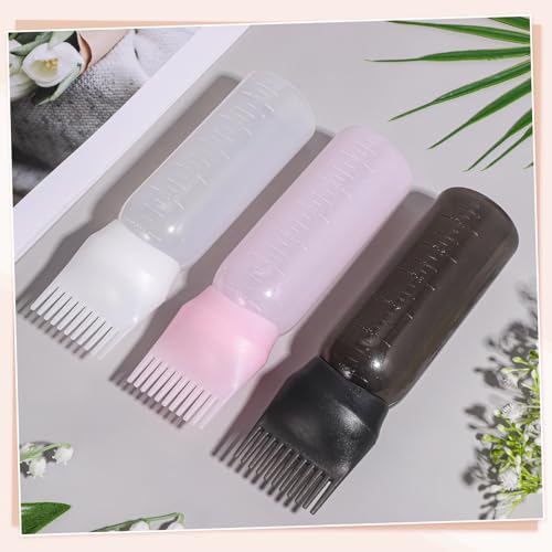 Pimoys Root Comb Hair Dye Oil Applicator Bottle 3 Pack 6Oz