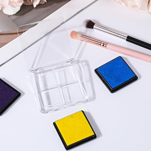 Trinkrittey 2-Pack Empty Makeup Palette 4-Grid Portable Clear Storage Box