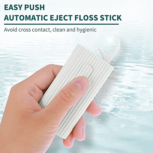 Automatic Dental Floss Pick Dispenser and Portable Travel Storage Case with 10 Refillable Floss Picks