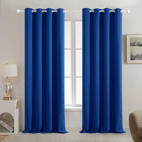 Deconovo Royal Blue Blackout Curtain 42"W x 95"L - Room Darkening Panel