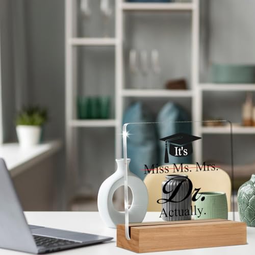 PhD Graduation Gift for Her - Acrylic Desk Plaque Sign