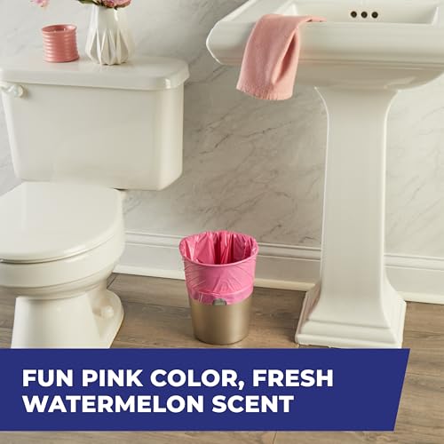 Hefty 4 Gallon Small Trash Bags, Pink, Watermelon Scent, 20ct