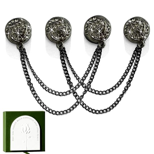 Black-Swirl Magnetic Clips Chain 2-Pack for Hijab & Pant Hem