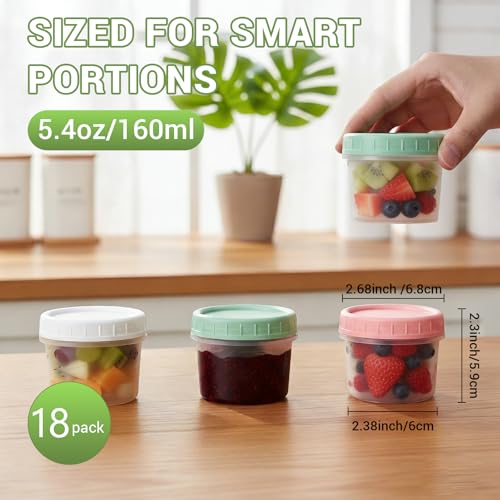 ASEVAT 18 Pack 5.4 oz Food Storage Containers with Twist Lids