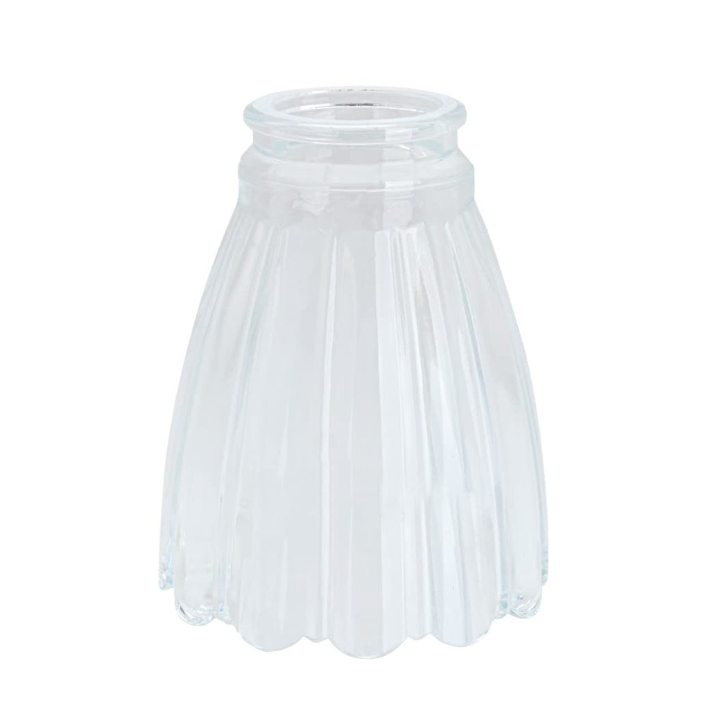 Aspen Creative 23056-4A Contemporary Clear Ceiling Fan Glass Shade.2-1/8"Fitter.Size:3-7/8"D x 4-7/8"H.4Pcs/Pack