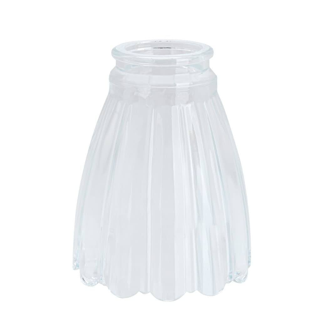 Aspen Creative 23056-4A Contemporary Clear Ceiling Fan Glass Shade.2-1/8"Fitter.Size:3-7/8"D x 4-7/8"H.4Pcs/Pack