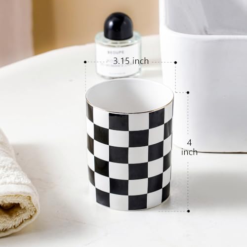 Black Ceramic Toothbrush Holder & Makeup Brush Organizer