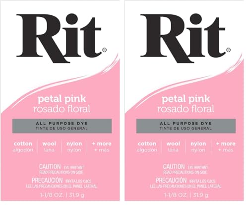 Rit All-Purpose Powder Dye, Petal Pink - Pack of 2 for Fabrics