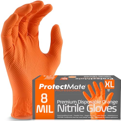 Protectmate Disposable Nitrile Gloves - 5 Mil Latex-Free for Food Prep