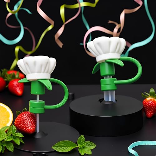 Rose Flower Silicone Straw Covers for Stanley Cup - 10mm Dust Caps