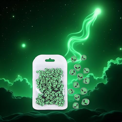 Galyacht 3D Green Alien Slices Polymer Clay Nail Art Charms