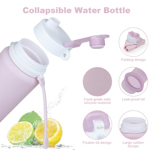 PLTCAT Taro Purple Collapsible Water Bottle - 19oz Silicone Travel Bottle