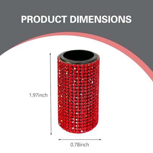 Bling Car Lipstick Holder - Self-Adhesive Rhinestone Organizer