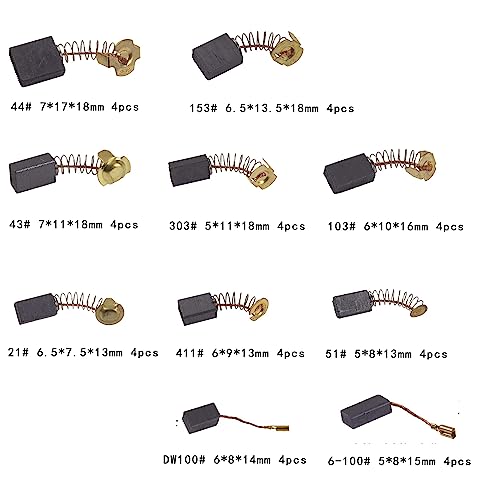 RICHERI 50 Pcs Electric Motor Carbon Brushes, 10 Assorted Sizes for Power Tools