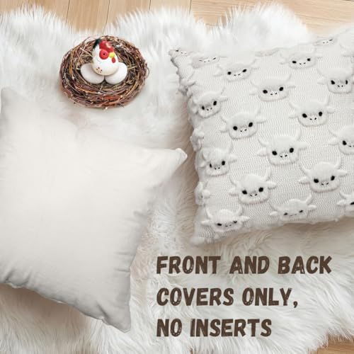 Highland Cow 18x18 Faux Fur Throw Pillow Cover - Farmhouse Home Decor