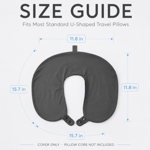 Grey Ice Silk Neck Pillow Cover - Cooling U-Shaped Travel Accessory