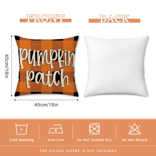 Fall Gnome Pumpkin Throw Pillow Covers Set of 4 - 18x18 Velvet