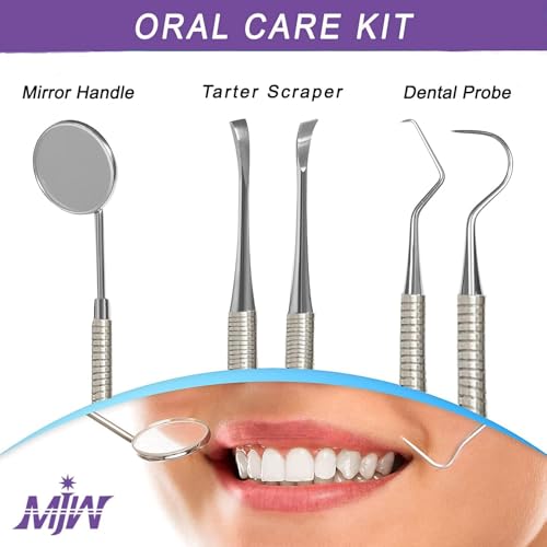 MJW 3-Piece Stainless Steel Dental Hygiene Kit & Plaque Remover