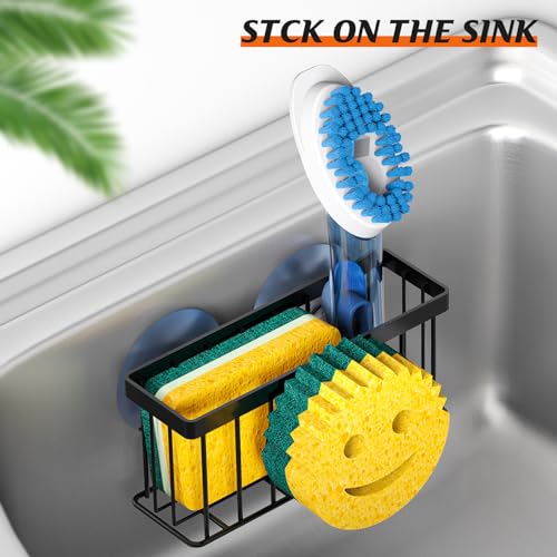 MURLONG Smiley Face Sponge Holder - 3-in-1 Sink Organizer