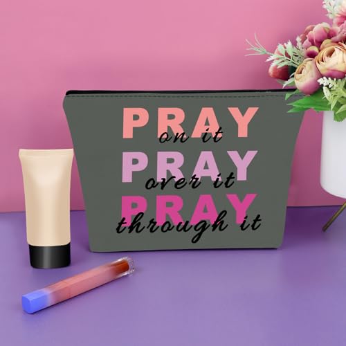 Sazuwu Christian Makeup Bag - Bible Verse Travel Cosmetic Pouch