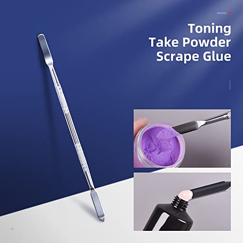 Rolabling Stainless Steel Double Sided Makeup Spatula & Mixing Rod 7.2 Inch